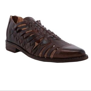 Bed Stu Brown Leather Woven Flat Las Cruces Teak